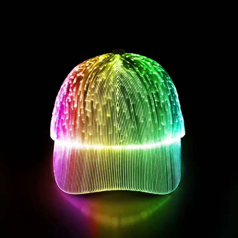LED Fiber Optic Cap Luminous LED Light Baseball Cap for Disco Club Party 1 pc - AUXA STORE