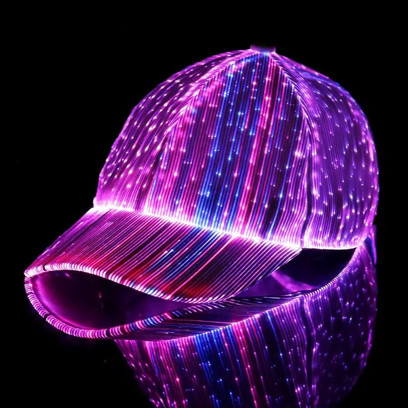 LED Fiber Optic Cap Luminous LED Light Baseball Cap for Disco Club Party 1 pc - AUXA STORE