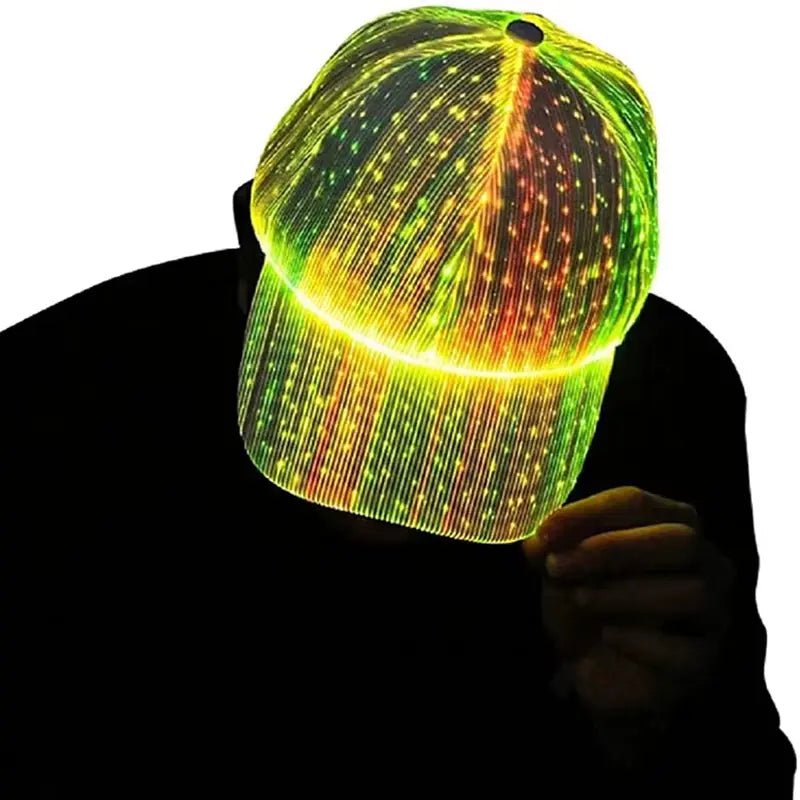 LED Fiber Optic Cap Luminous LED Light Baseball Cap for Disco Club Party 1 pc - AUXA STORE
